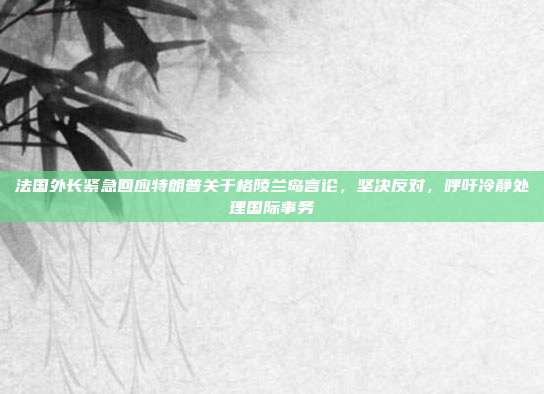 法国外长紧急回应特朗普关于格陵兰岛言论，坚决反对，呼吁冷静处理国际事务