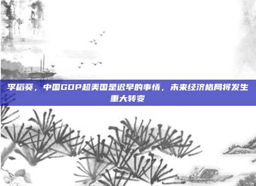 李稻葵，中国GDP超美国是迟早的事情，未来经济格局将发生重大转变