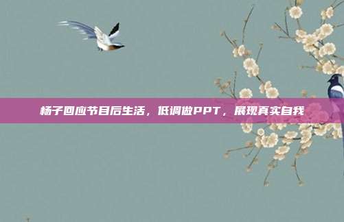 杨子回应节目后生活，低调做PPT，展现真实自我