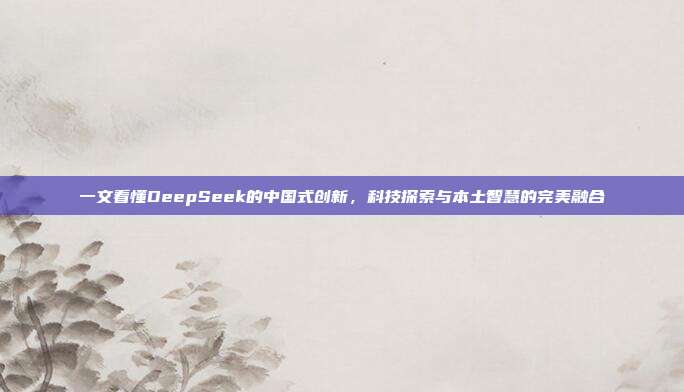 一文看懂DeepSeek的中国式创新，科技探索与本土智慧的完美融合