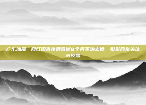 广东汕尾一网红因宵夜后昏迷8个月不治去世，引发网友关注与反思