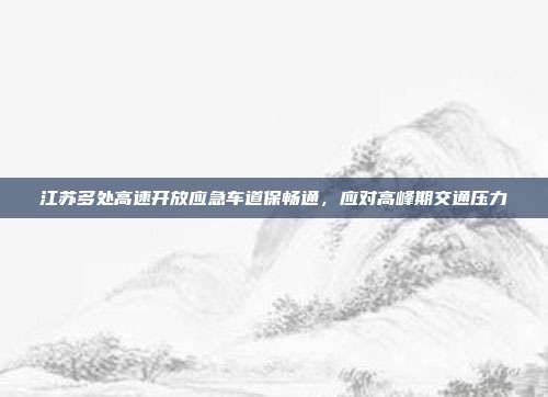 江苏多处高速开放应急车道保畅通，应对高峰期交通压力