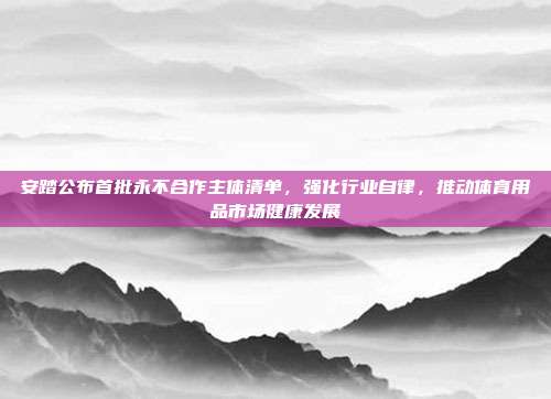 安踏公布首批永不合作主体清单，强化行业自律，推动体育用品市场健康发展