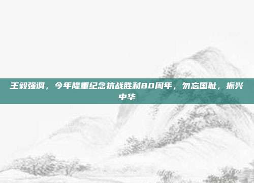 王毅强调，今年隆重纪念抗战胜利80周年，勿忘国耻，振兴中华